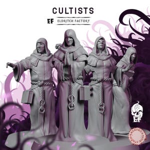 Cultists | Humanoid Miniature | High-Detail Resin Mini | DnD Tabletop RPG