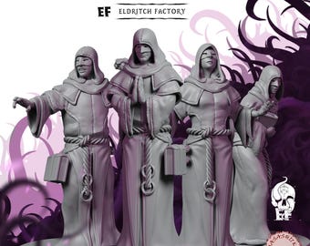 Cultisten | Humanoïde miniatuur | Mini hars met hoge details | DnD-tablet-RPG