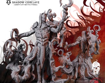 Shadow Mage | Fantasy Tabletop Miniature - 28MM - 100MM | Dungeons and Dragons DND