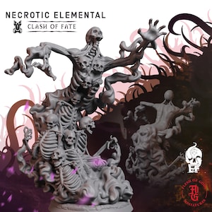 Elemental Necrótico / Miniatura de mesa de fantasía - 28 mm - 54 mm / Dungeons and Dragons DND