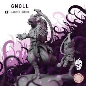 Gnoll | 3D Printed Fantasy Tabletop Miniature - 28MM - 100MM | Dungeons and Dragons DND