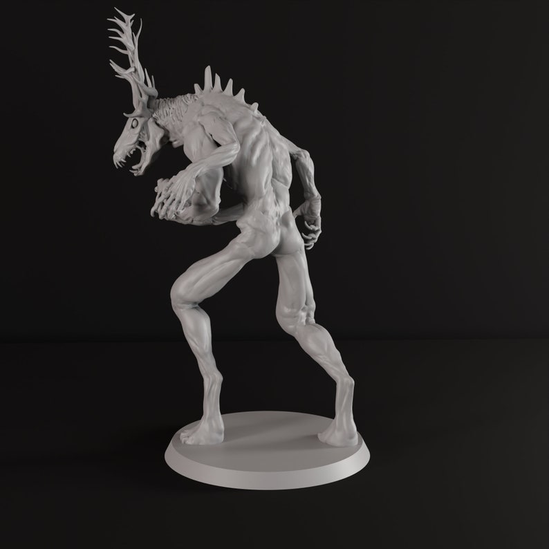 Miniature Wendigo En Résine 3D Pour RPG (DnD, Pathfinder) - 32/54 Mm - Yasashii Kyojin Studio