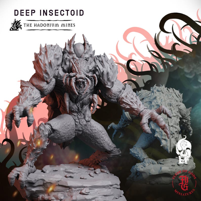 Cockroach Insectoid Dnd Deep Insectoid | 3D Printed Fantasy Tabletop Miniature - 28MM - 54MM ...