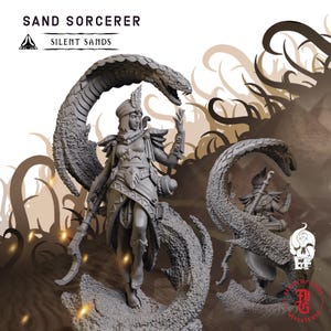 Sand Sorcerer | Fantasy Tabletop Miniature - 28MM - 100MM | Dungeons and Dragons DND