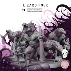 LizardFolk | 3D Printed Fantasy Tabletop Miniatures - 28MM - 100MM| Dungeons and Dragons DND