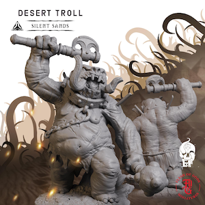 Desert Troll | Fantasy Tabletop Miniature - 28MM - 54MM | Dungeons and Dragons DND