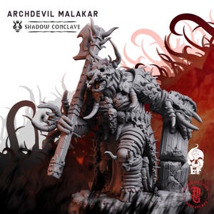 Archdevil Malakar | 3D Printed Fantasy Tabletop Miniature - 28MM - 45MM | Dungeons and Dragons DND