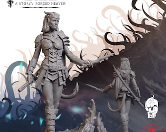 Tiefling Rogue | Fantasy Tabletop Miniature - 28MM - 100MM | Dungeons and Dragons DND