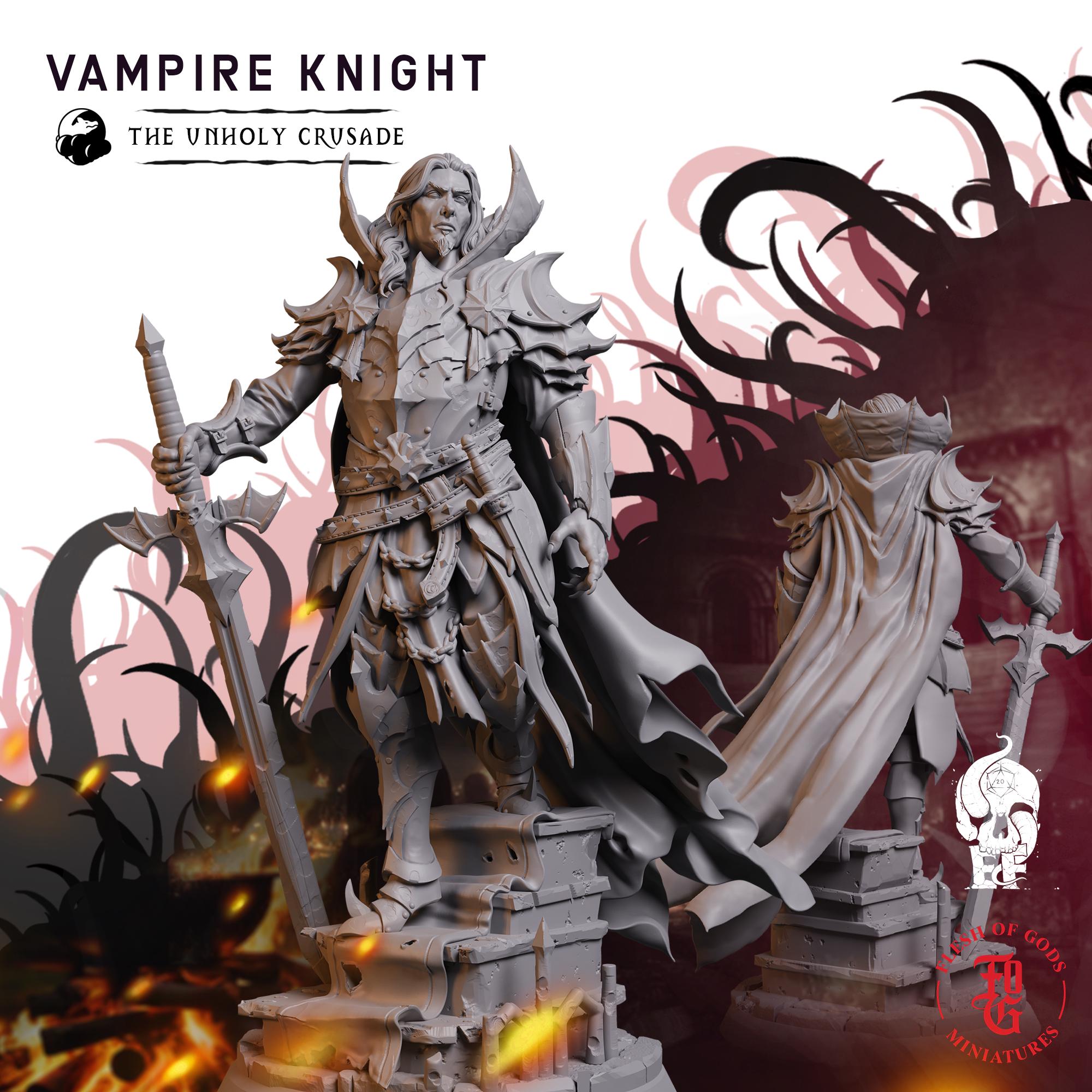 Vampire Knight | Fantasy Tabletop Miniature - 28MM - 100MM | Dungeons and Dragons DND