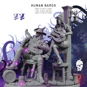 Bards | Fantasy Tabletop Miniature - 28MM - 100MM | Dungeons and Dragons DND