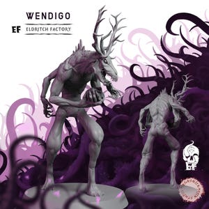 Wendigo | 3D Printed Fantasy Tabletop Miniature - 28MM - 100MM | Dungeons and Dragons DND