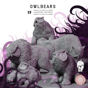 DND Miniature Owlbear Figure, High-Detail Resin Creature for Tabletop RPG