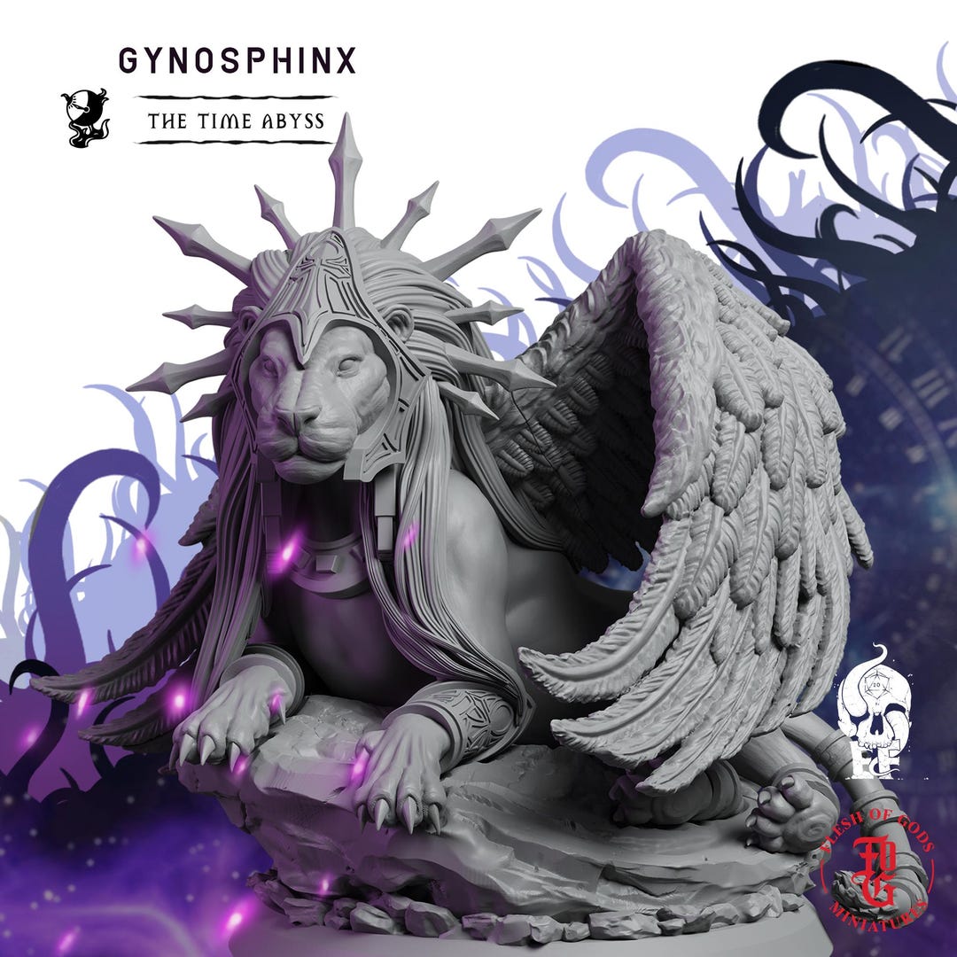 Gynosphinx | Fantasy Tabletop Miniature - 28MM - 54MM | Dungeons and