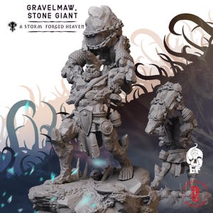 Gravelmaw - Stone Giant | 3D Printed Fantasy Tabletop Miniature - 28MM - 54MM | Dungeons and Dragons DND