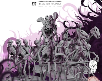 Skeleton Horde | 3D Printed Fantasy Tabletop Miniatures - 28MM - 100MM| Dungeons and Dragons DND