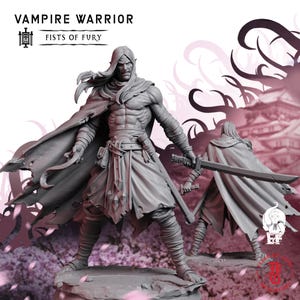 Vampire Warrior | Fantasy Tabletop Miniature - 28MM - 100MM | Dungeons and Dragons DND