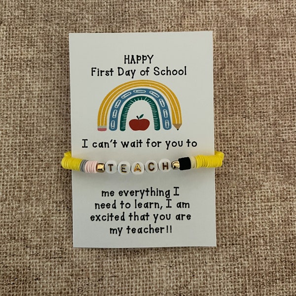 School Teacher Bracelet | Teacher Gift | Teach Pencil Bracelet | Teacher Appreciation Gift | First Day of School Gift | Back to School