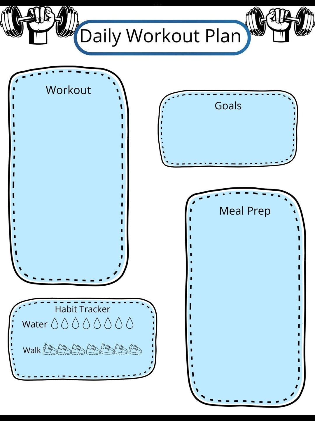 Daily Workout Planner Printable Workout Planner Workout Planner PDF ...