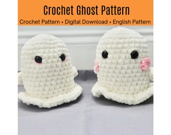 Ghost Crochet Pattern, PDF Download, Toy Crochet Pattern, Beginner Friendly, Crochet Ghost, Crochet Pumpkin, Fall Crochet Pattern