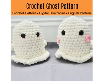 Ghost Crochet Pattern, PDF Download, Toy Crochet Pattern, Beginner Friendly, Crochet Ghost, Crochet Pumpkin, Fall Crochet Pattern