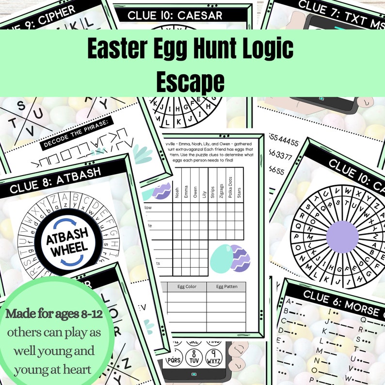 Easter Egg Hunt Logic Escape Puzzle, Scavenger Hunt for Kids, Youth ...