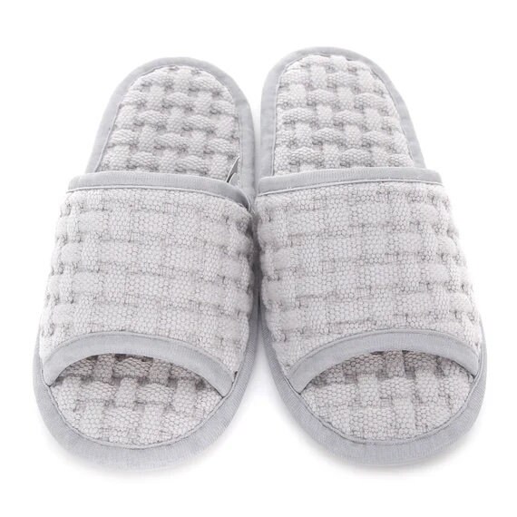 Soft Non Slip Washable Cotton Waffle Weave Slippers for Embroidery