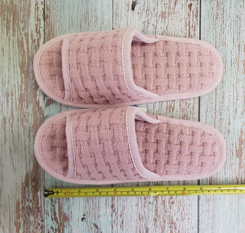 Soft Non Slip Washable Cotton Waffle Weave Slippers for Embroidery