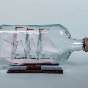 Ship in bottle, gift for a sailor, eco gift, rafandine, decoration, nautical, souvenir from the Sea,personalization for free,500 ml bottle