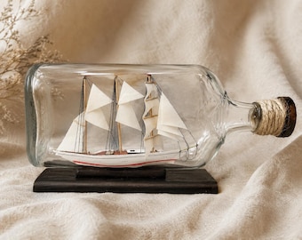Personalized Ship in a Bottle, 500 ml – Handmade Nautical Gift