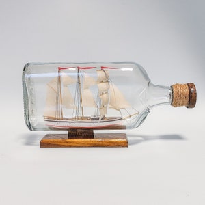 Schip in een fles, schip in fles, cadeau voor een zeeman, cadeau voor vaderdag, nautische stijl, decoratie, decoratie, ecocadeau, ecocadeau