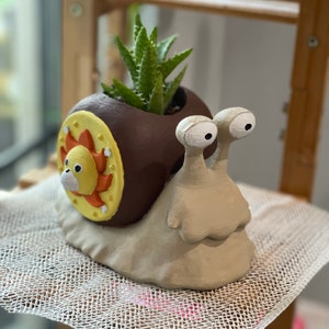 Snail pot plant custom succulent stand indoor inches tall