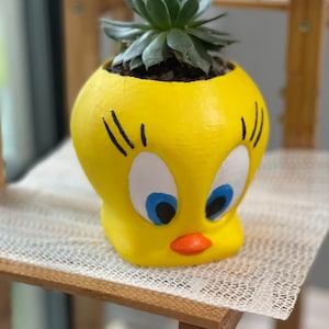 Yellow Bird pot plant custom succulent stand indoor inches tall