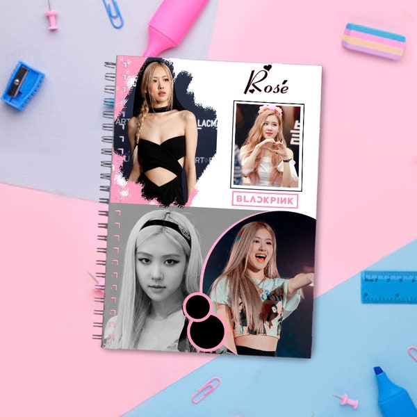 Blackpink Notebook, Kpop girls band A5 size  Notebook, Blinks fan. Kpop Gift ideas. Kpop Merch. Jennie Rose Jisoo Lisa Kpop. Spiral Notebook