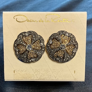 Vintage Oscar de la Renta Medallion Earrings