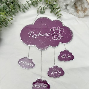 Babywolke, Geschenk zur Geburt, Geburtswolke, Mobile