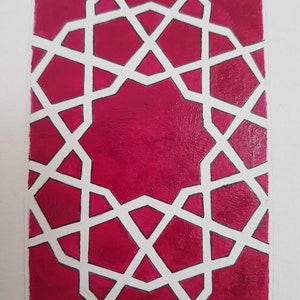Geometric painting with red nail polish (A5)