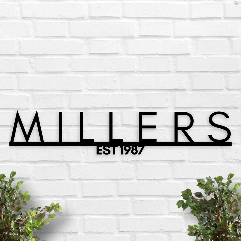 Last Name Sign Metal Wall Art Family Name Sign Metal Etsy