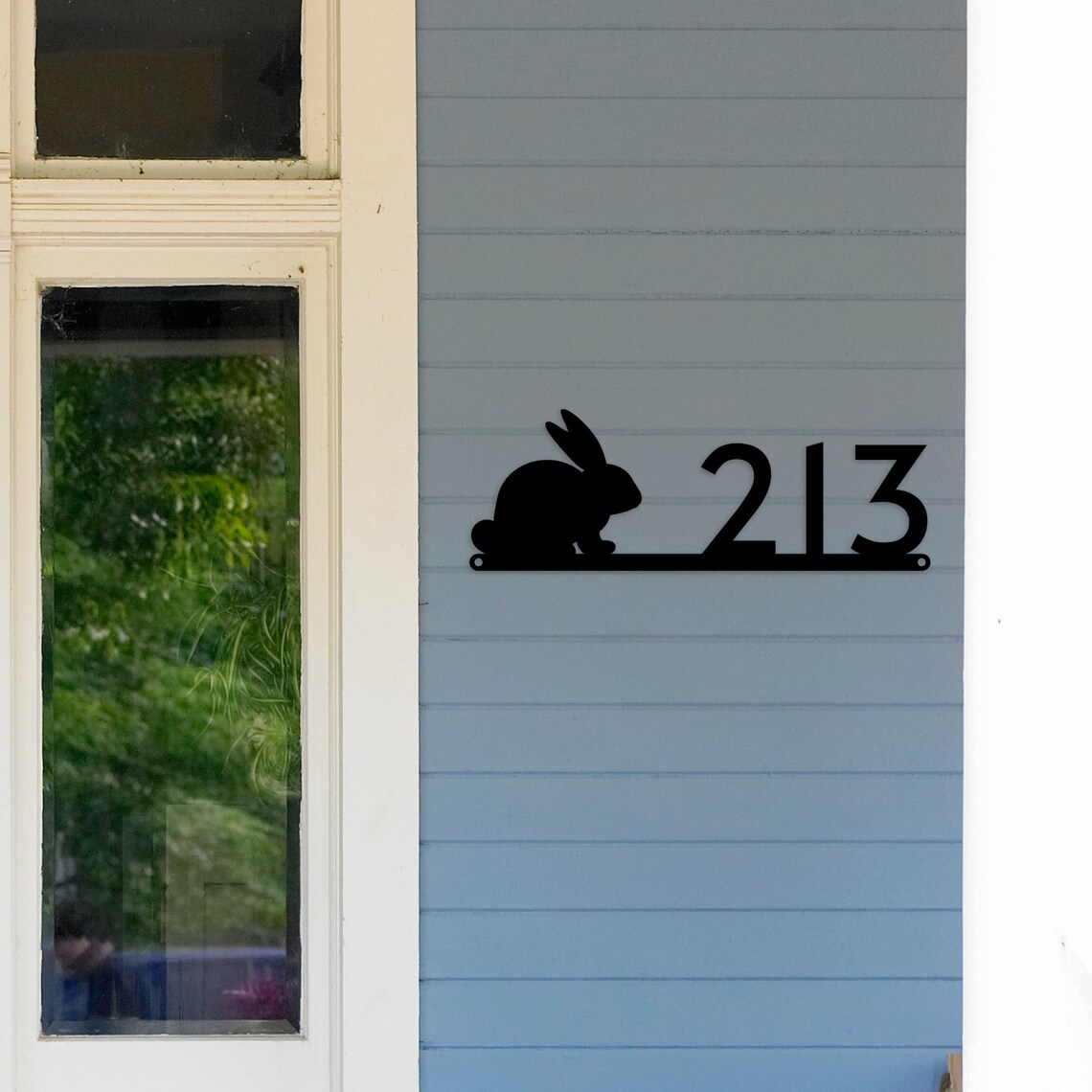 Rabbit Address Sign Rabbit House Numbers Rabbit Decor Modern Address