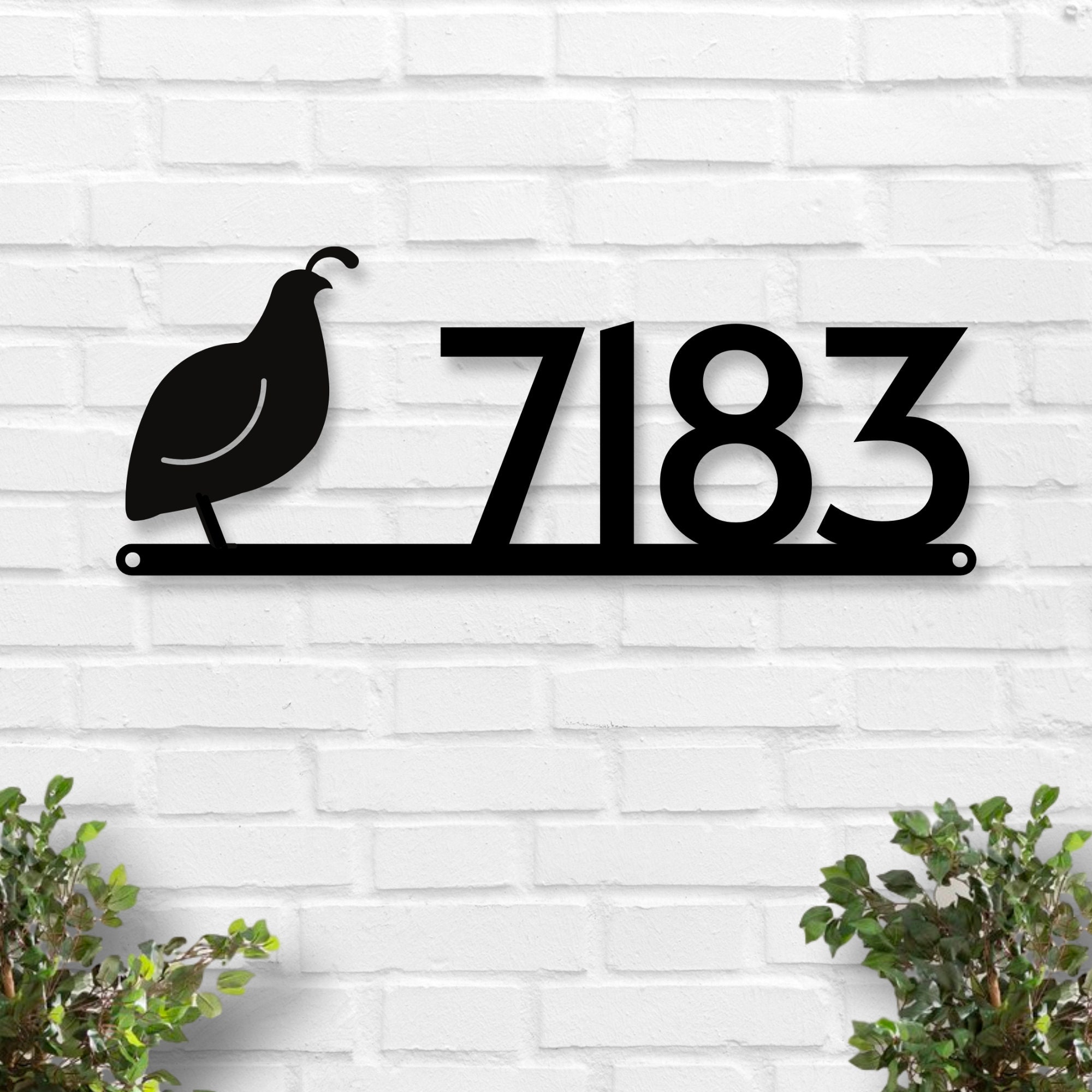 Quail Address Sign Quail House Numbers Metal Quail Sign Quail Decor Metal House Numbers