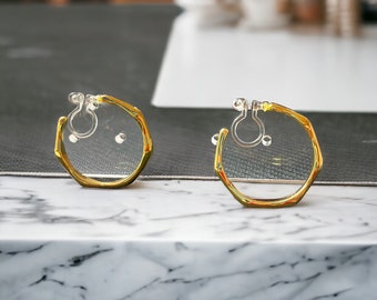Clipon earrings/invisible clip/ hoops/ comfortable/ lightweight/gift for her/casual/work/