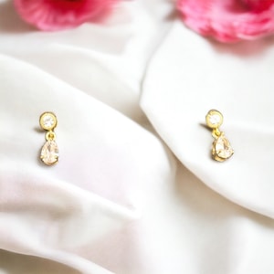 Invisible clip on earrings/ non pierced/ comfortable/lightweight/ Dainty  zircon clip- on earring by ClipandCo/handmade  gift for her