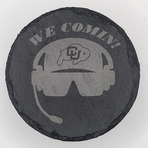 Colorado College Football Engraved Slate Coasters