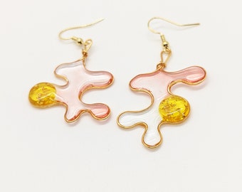 Unique wavy shaped drop earrings | Wire earrings | Gold earrings | Dangle Earrings