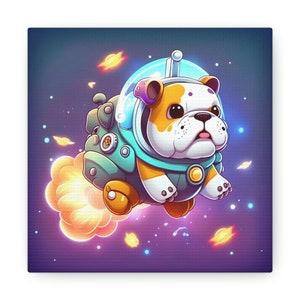 Space BullDog - Canvas Gallery Wrap