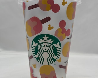 Starbucks Mouse Ice Cream Cup, 24 oz Cold Cup, Gift for Starbucks Fans, Cute and Fun Cup, Disney Inspired