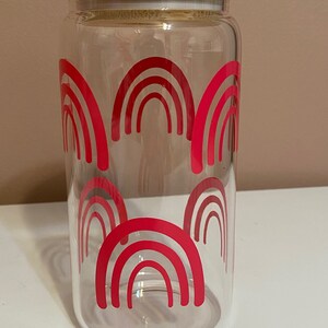 Verre arc-en-ciel avec couvercle et paille, gobelet Libby de 16 oz, tasse à boire colorée, en déplacement