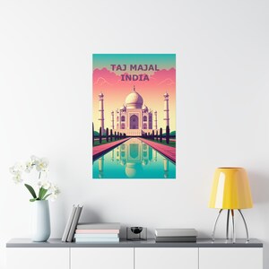 Travel Poster - Taj Mahal, India Premium Matte Vertical Posters