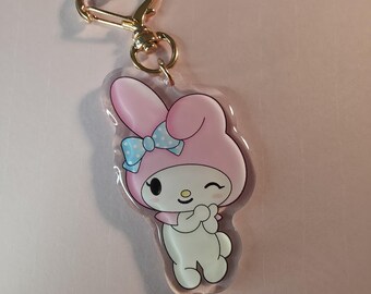 Llavero acrílico My Melody de Sanrio: un adorable llavero de anime | Charm de doble cara de 6,35 cm | Regalo para gamers, fans del anime y coleccionistas