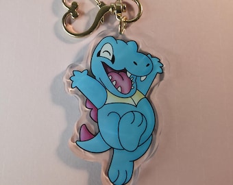 Llavero acrílico de Pokémon Mew shiny: adorable llavero de anime | Charm de doble cara de 6,35 cm | Regalo para gamers, fans del anime y coleccionistas
