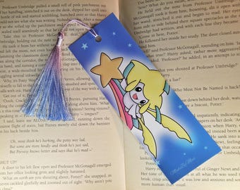 Marcapáginas de Jirachi | Regalo hecho a mano para lectores y fans de Pokémon | Bonito accesorio de lectura | Arte de fans | Un regalo ideal para niños y adultos